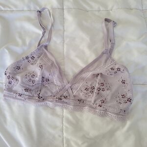 Lavender Lace Dainty Cottagecore Triangle Bralette (S)